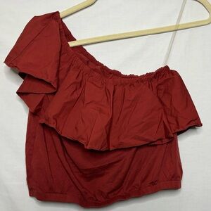 A New Day, one shoulder red top my